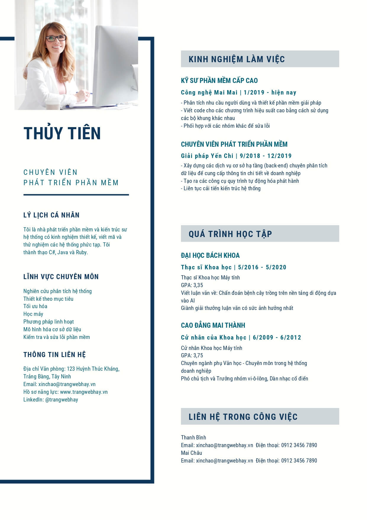 Template CV - Mẫu 001