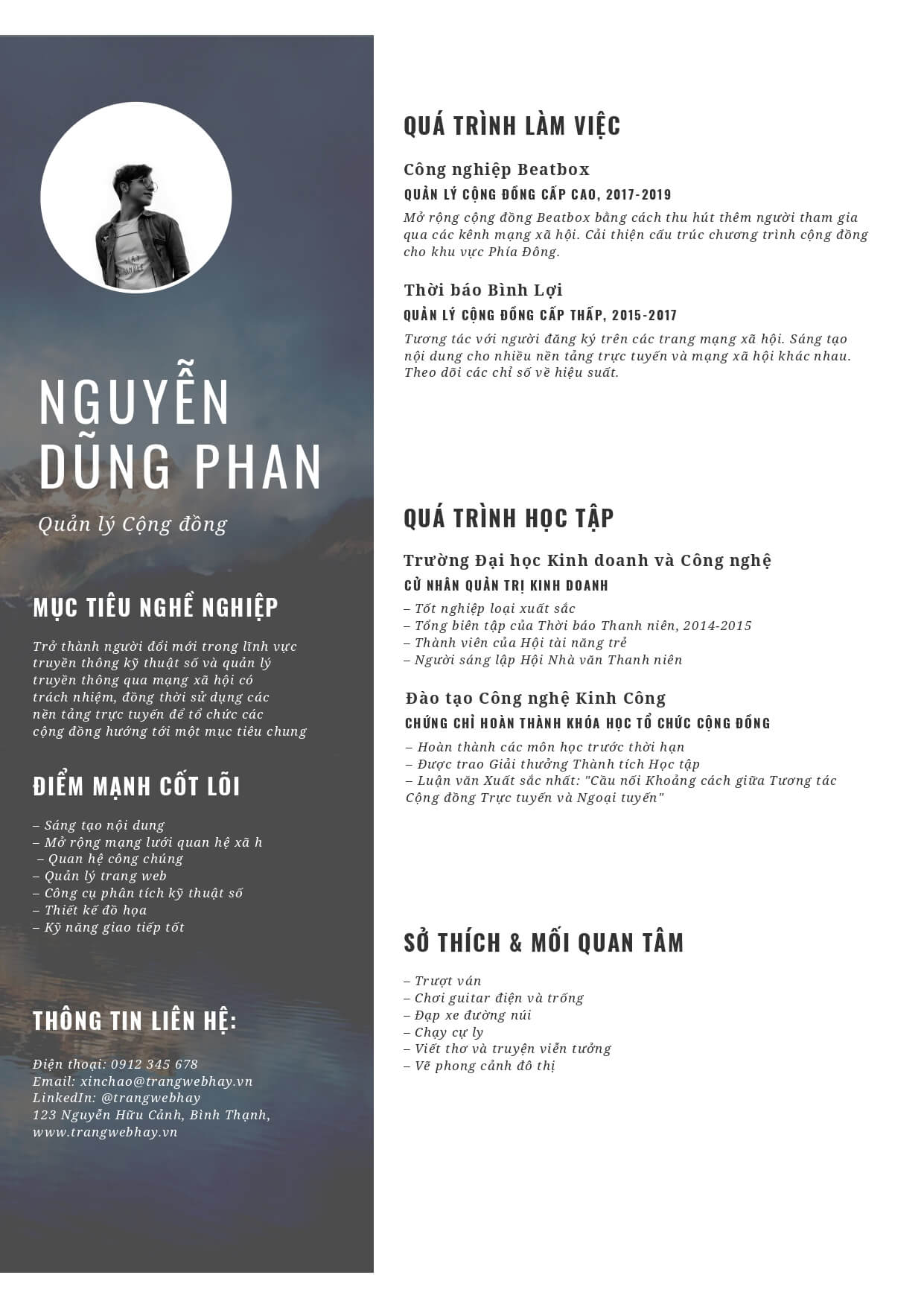 Template CV - Mẫu 003