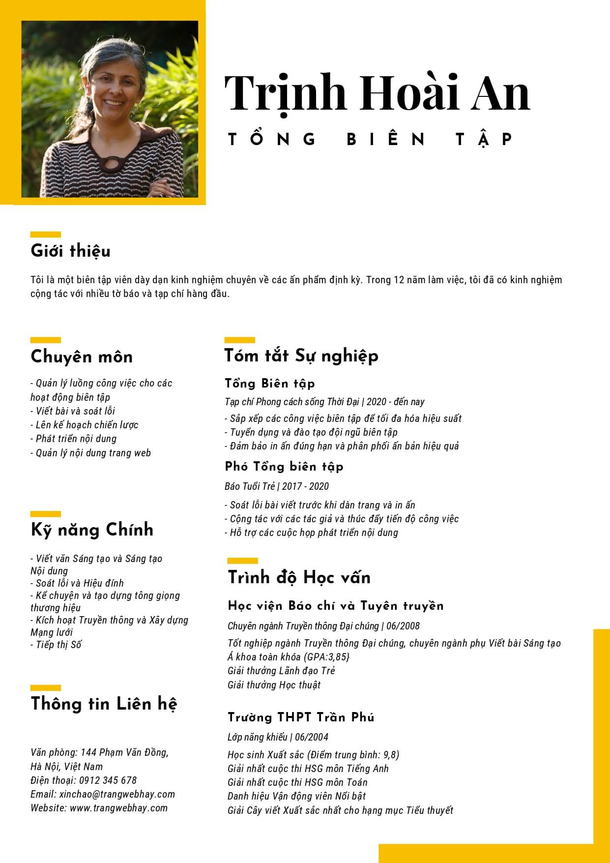 Template CV - Mẫu 005 